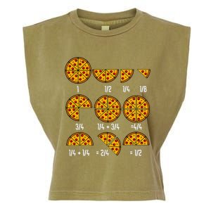 Maths Day Costume Idea Teachers Pizza Slice Fraction Garment-Dyed Women's Muscle Tee