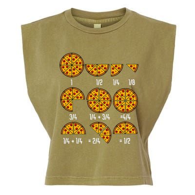 Maths Day Costume Idea Teachers Pizza Slice Fraction Garment-Dyed Women's Muscle Tee