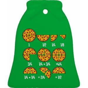 Maths Day Costume Idea Teachers Pizza Slice Fraction Ceramic Bell Ornament