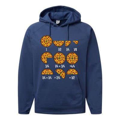 Maths Day Costume Idea Teachers Pizza Slice Fraction Performance Fleece Hoodie