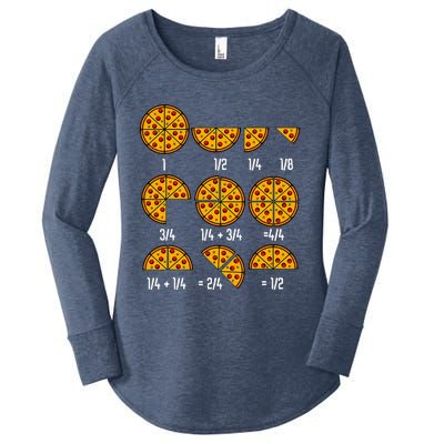 Maths Day Costume Idea Teachers Pizza Slice Fraction Women's Perfect Tri Tunic Long Sleeve Shirt