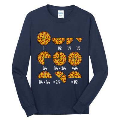 Maths Day Costume Idea Teachers Pizza Slice Fraction Tall Long Sleeve T-Shirt