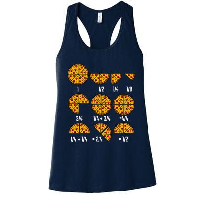 Maths Day Costume Idea Teachers Pizza Slice Fraction Women's Racerback Tank