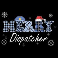 Merry Dispatcher Christmas Police Buffalo Plaid Leopard Santa Hat Graphic Impact Tech Backpack