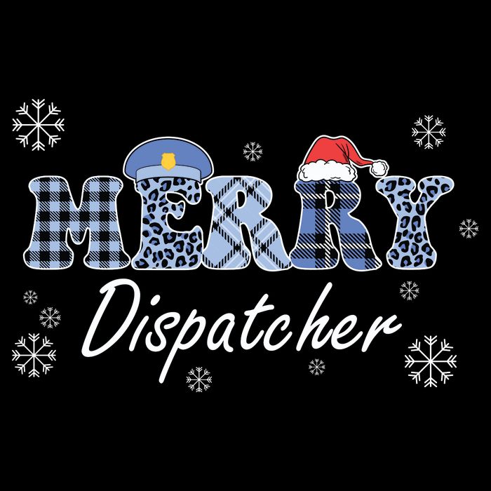 Merry Dispatcher Christmas Police Buffalo Plaid Leopard Santa Hat Graphic Impact Tech Backpack