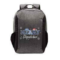 Merry Dispatcher Christmas Police Buffalo Plaid Leopard Santa Hat Graphic Vector Backpack