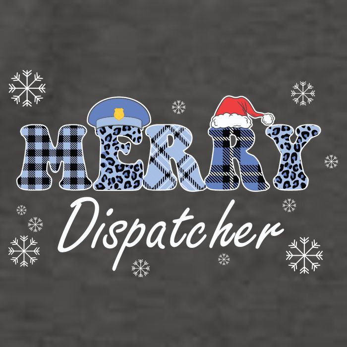 Merry Dispatcher Christmas Police Buffalo Plaid Leopard Santa Hat Graphic Vector Backpack
