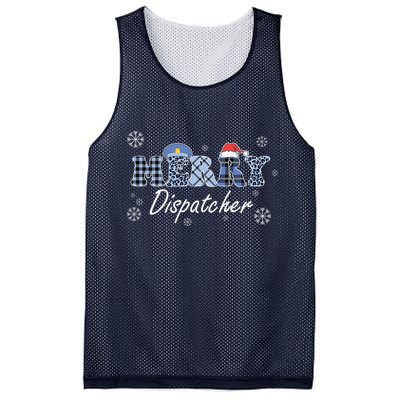 Merry Dispatcher Christmas Police Buffalo Plaid Leopard Santa Hat Graphic Mesh Reversible Basketball Jersey Tank