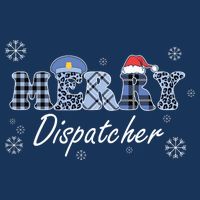 Merry Dispatcher Christmas Police Buffalo Plaid Leopard Santa Hat Graphic 25L Jumbo Tote