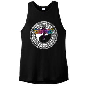 Mandala Dragonfly Cute Gift Magical Dragonflies Yin Yang Yoga Great Gift Ladies PosiCharge Tri-Blend Wicking Tank