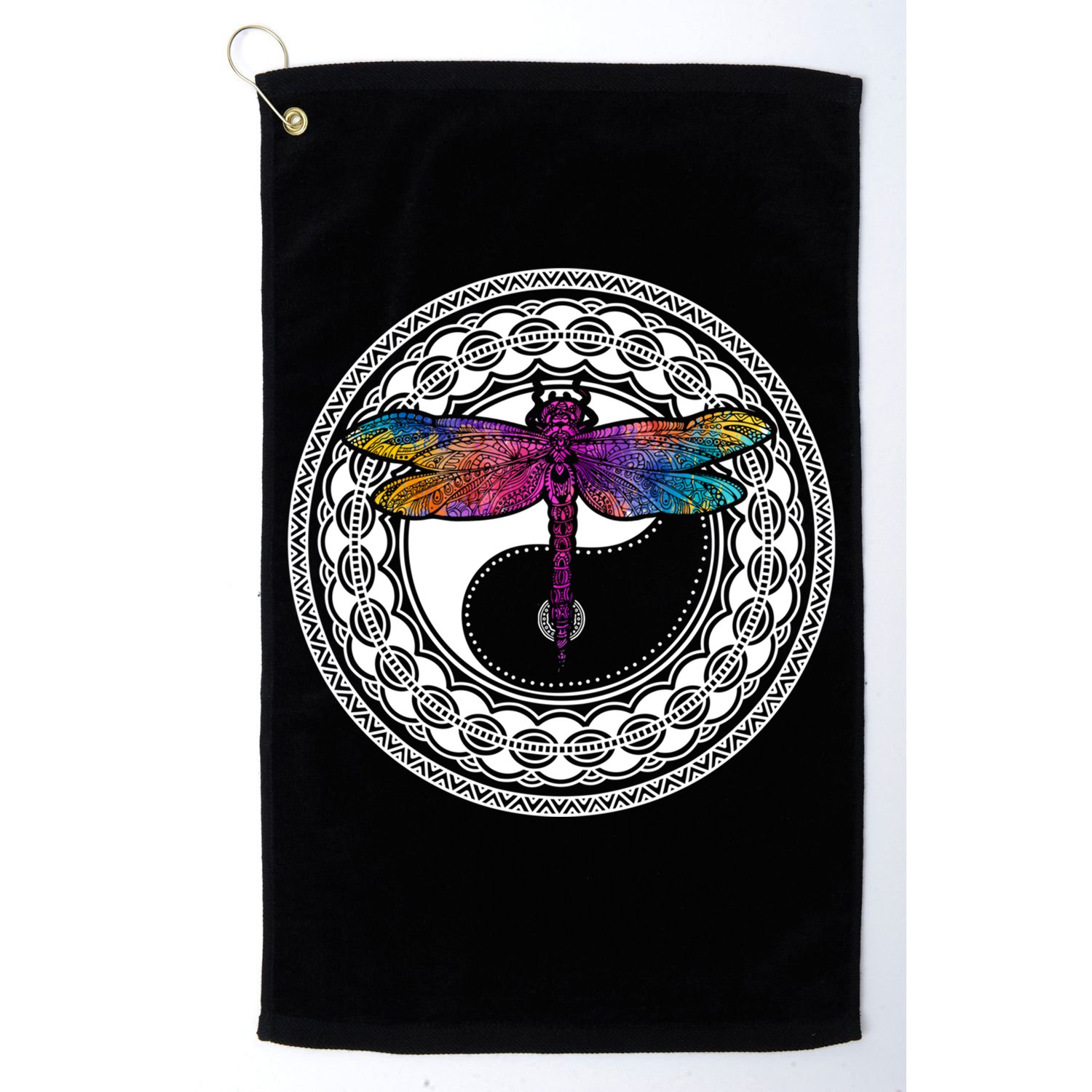 Mandala Dragonfly Cute Gift Magical Dragonflies Yin Yang Yoga Great Gift Golf Towel