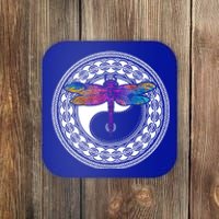 Mandala Dragonfly Cute Gift Magical Dragonflies Yin Yang Yoga Great Gift Coaster