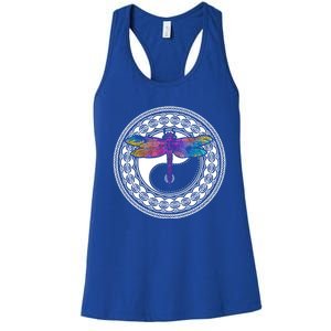 Mandala Dragonfly Cute Gift Magical Dragonflies Yin Yang Yoga Great Gift Women's Racerback Tank