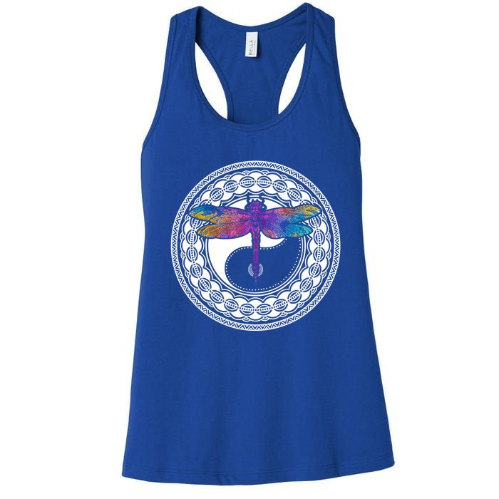 Mandala Dragonfly Cute Gift Magical Dragonflies Yin Yang Yoga Great Gift Women's Racerback Tank