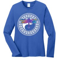 Mandala Dragonfly Cute Gift Magical Dragonflies Yin Yang Yoga Great Gift Ladies Long Sleeve Shirt