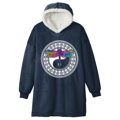 Mandala Dragonfly Cute Gift Magical Dragonflies Yin Yang Yoga Great Gift Hooded Wearable Blanket