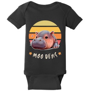 Moo Deng Cute Baby Pygmy Hippo Bouncy Pig In Thai Baby Bodysuit