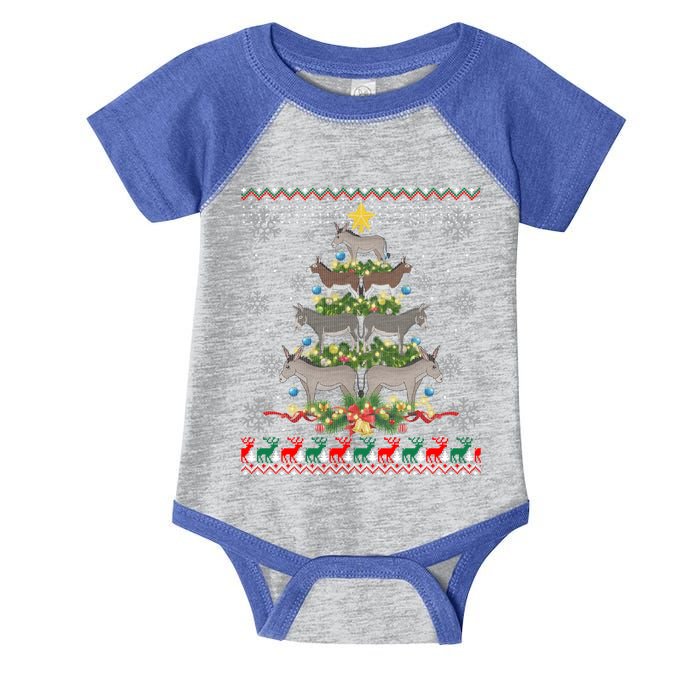 Mule Donkey Christmas Ornat Tree Funny Gift Ugly Sweater Gift Infant Baby Jersey Bodysuit