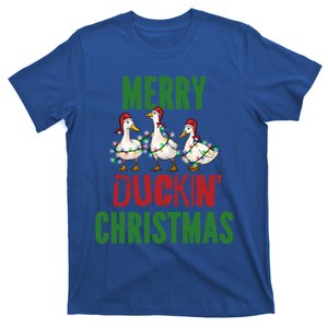 Merry Duckin Christmas Duck Pun Funny Christmas Light Ducks Gift T-Shirt