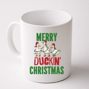 Merry Duckin Christmas Duck Pun Funny Christmas Light Ducks Gift Coffee Mug