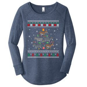 Mule Donkey Christmas Ornat Tree Funny Gift Ugly Sweater Gift Women's Perfect Tri Tunic Long Sleeve Shirt