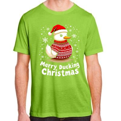 Merry Ducking Christmas Ugly Christmas Jumper Cute Gift Adult ChromaSoft Performance T-Shirt