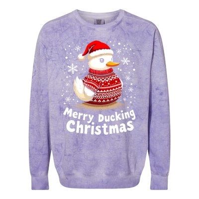 Merry Ducking Christmas Ugly Christmas Jumper Cute Gift Colorblast Crewneck Sweatshirt