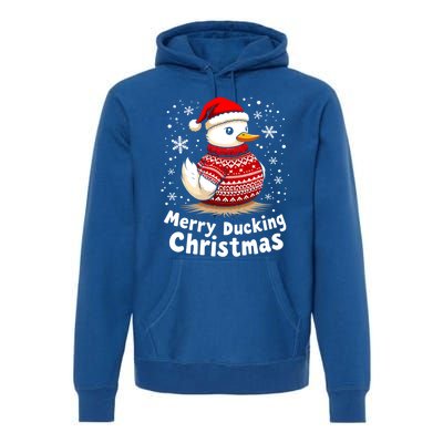 Merry Ducking Christmas Ugly Christmas Jumper Cute Gift Premium Hoodie