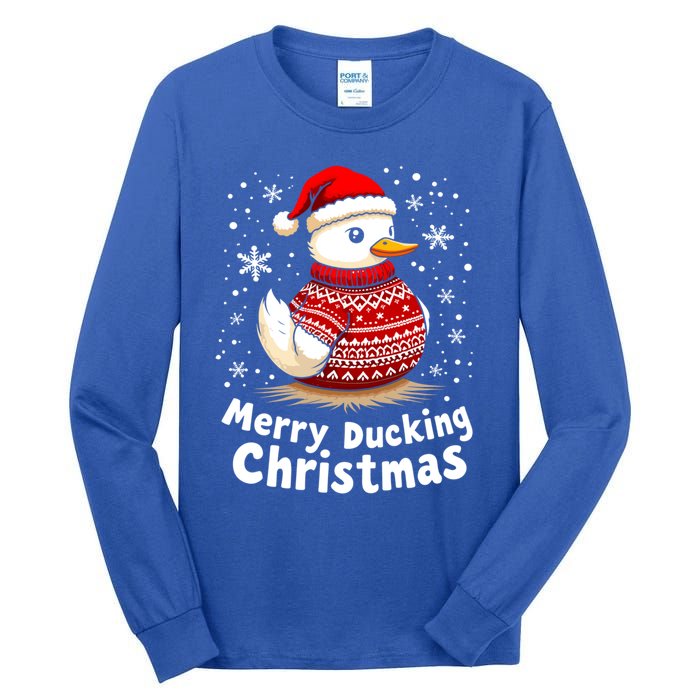 Merry Ducking Christmas Ugly Christmas Jumper Cute Gift Tall Long Sleeve T-Shirt