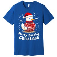 Merry Ducking Christmas Ugly Christmas Jumper Cute Gift Premium T-Shirt