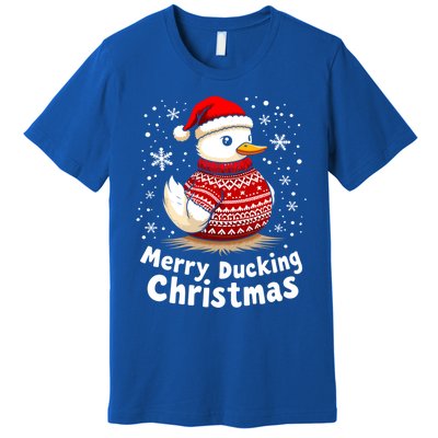 Merry Ducking Christmas Ugly Christmas Jumper Cute Gift Premium T-Shirt