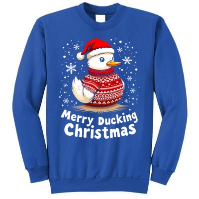 Merry Ducking Christmas Ugly Christmas Jumper Cute Gift Tall Sweatshirt