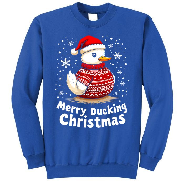 Merry Ducking Christmas Ugly Christmas Jumper Cute Gift Tall Sweatshirt