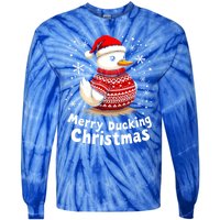 Merry Ducking Christmas Ugly Christmas Jumper Cute Gift Tie-Dye Long Sleeve Shirt