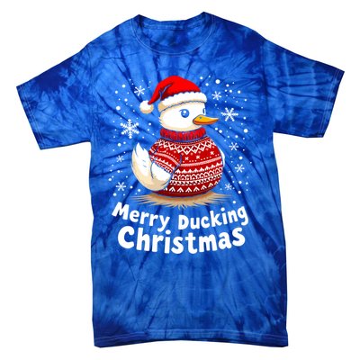 Merry Ducking Christmas Ugly Christmas Jumper Cute Gift Tie-Dye T-Shirt