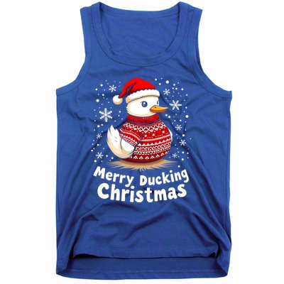 Merry Ducking Christmas Ugly Christmas Jumper Cute Gift Tank Top