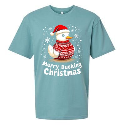 Merry Ducking Christmas Ugly Christmas Jumper Cute Gift Sueded Cloud Jersey T-Shirt