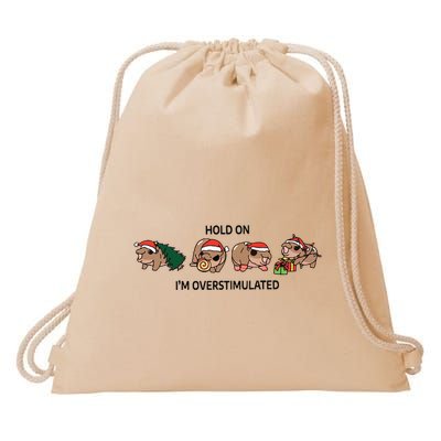 Moo Deng Christmas Drawstring Bag