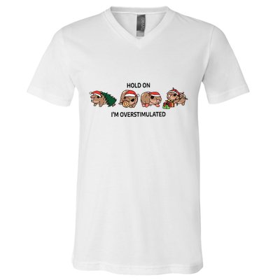 Moo Deng Christmas V-Neck T-Shirt