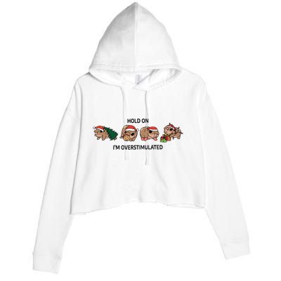 Moo Deng Christmas Crop Fleece Hoodie