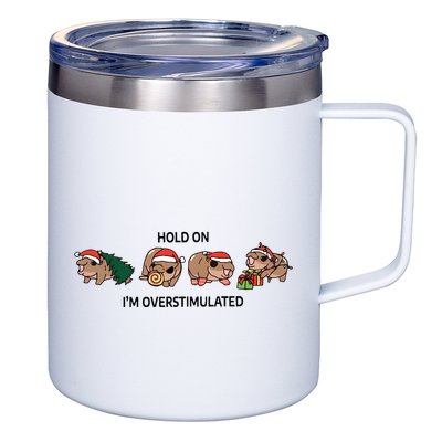 Moo Deng Christmas 12oz Stainless Steel Coffee Mug