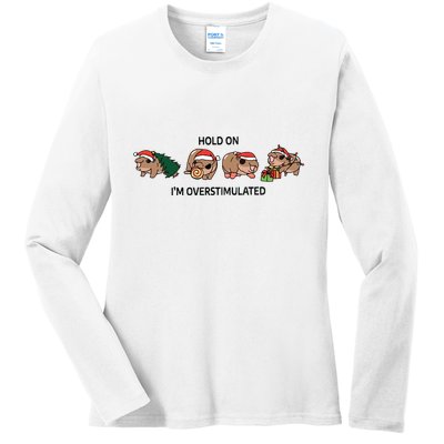 Moo Deng Christmas Ladies Long Sleeve Shirt