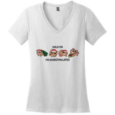 Moo Deng Christmas Women's V-Neck T-Shirt