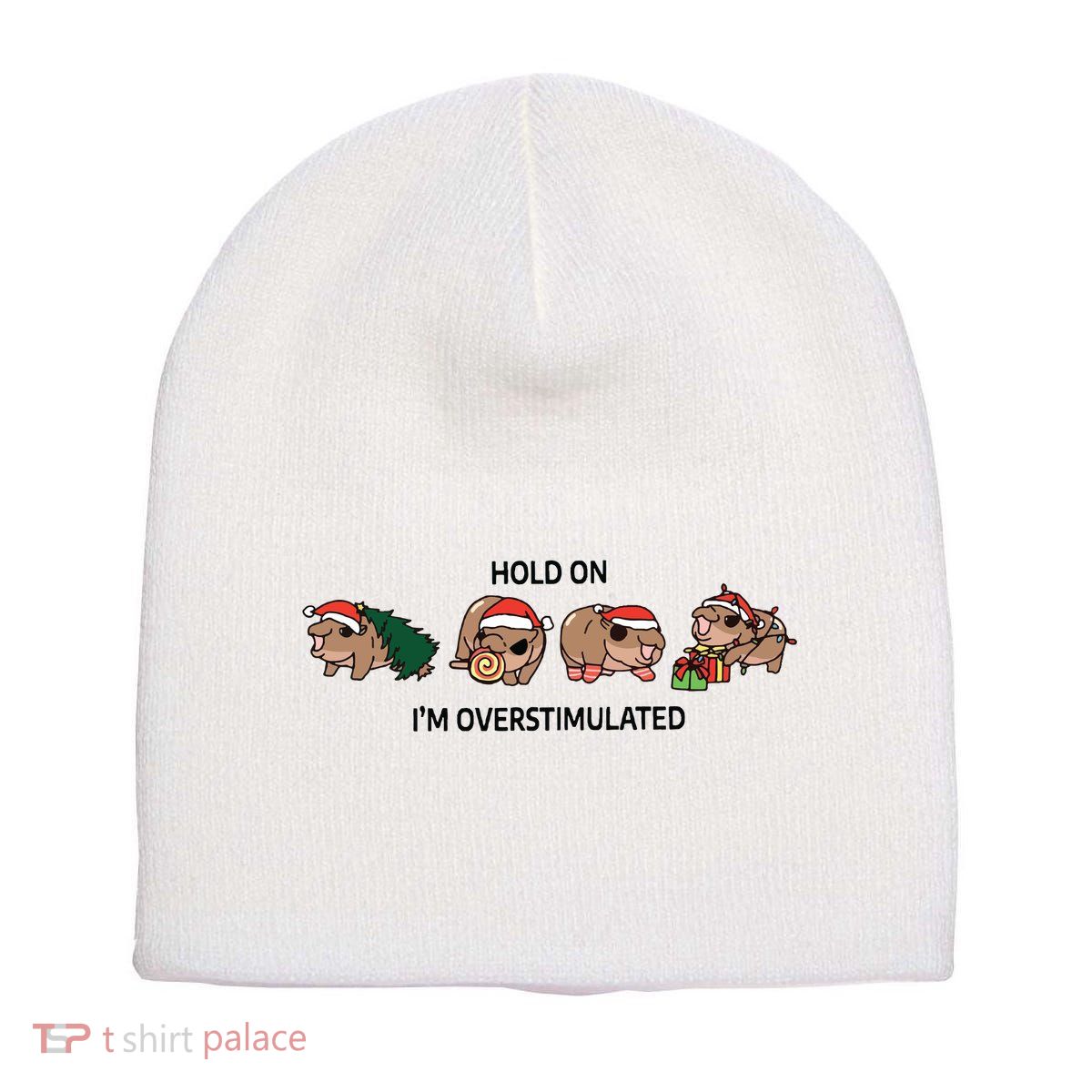 Moo Deng Christmas Short Acrylic Beanie