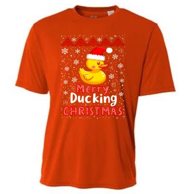 Merry Ducking Christmas Ugly Duck Christmas Jumper Cute Gift Cooling Performance Crew T-Shirt