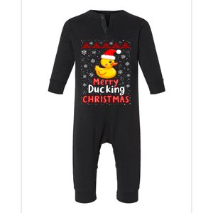 Merry Ducking Christmas Ugly Duck Christmas Jumper Cute Gift Infant Fleece One Piece