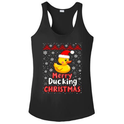 Merry Ducking Christmas Ugly Duck Christmas Jumper Cute Gift Ladies PosiCharge Competitor Racerback Tank