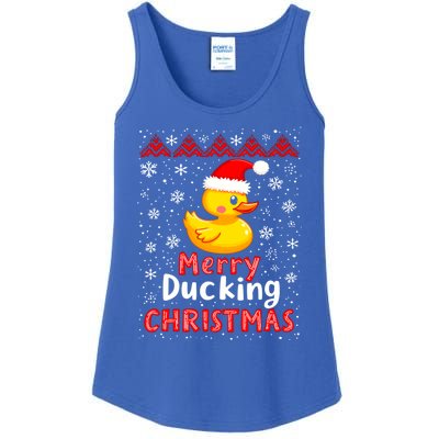 Merry Ducking Christmas Ugly Duck Christmas Jumper Cute Gift Ladies Essential Tank