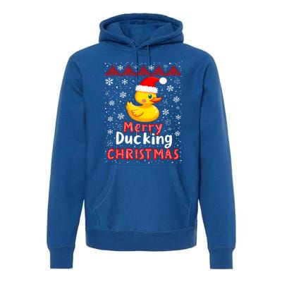 Merry Ducking Christmas Ugly Duck Christmas Jumper Cute Gift Premium Hoodie