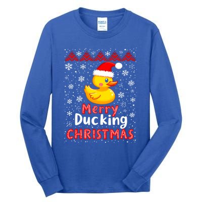 Merry Ducking Christmas Ugly Duck Christmas Jumper Cute Gift Tall Long Sleeve T-Shirt